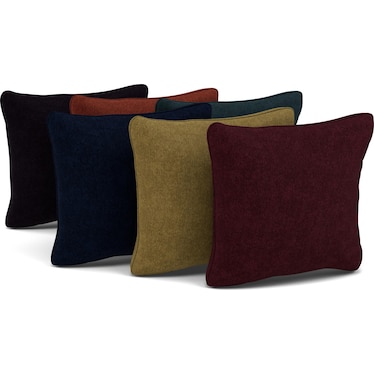 Echo Six Pack 22X20 Accent Pillows in Aubergine, Palm, Teal, Wine, Ink And Paprika