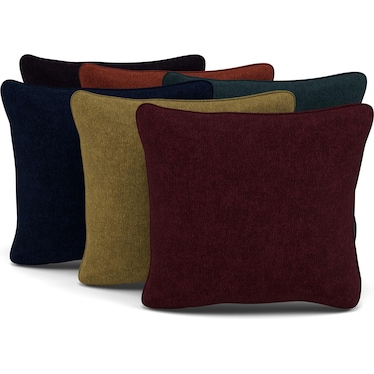 Echo Six Pack 22X20 Accent Pillows in Aubergine, Palm, Teal, Wine, Ink And Paprika