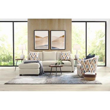 Camila Queen Reversible Sofa Chaise Sleeper With Gel Mattress