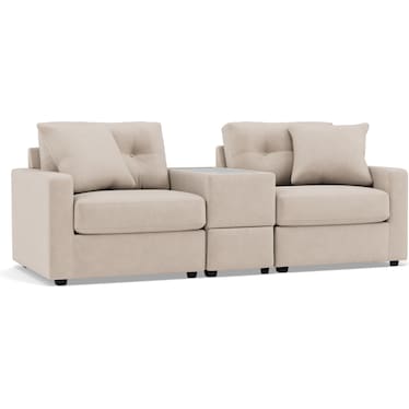 Drew & Jonathan Home Modular One 3-Pc. Media Console Loveseat in Stone