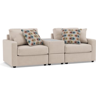 Drew & Jonathan Home Modular One 4-Pc. Media Console Loveseat in Stone