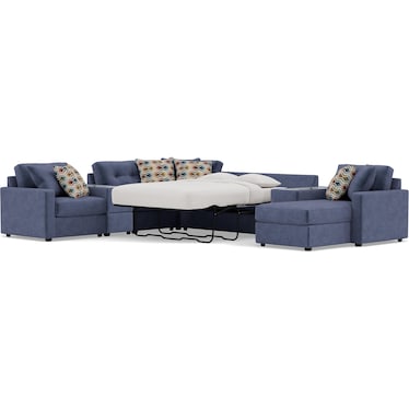 Drew & Jonathan Home Modular One 9-Pc. Wall Saver Power Reclining Sectional With Memory Foam Sleeper