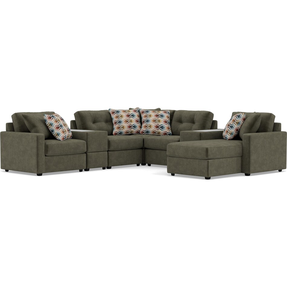 rchd green sta fab sectional pieces pkg