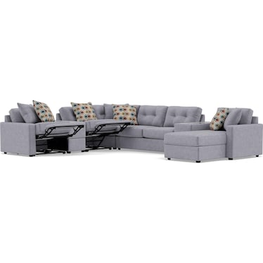Drew & Jonathan Home Modular One 9-Pc. Wall Saver Power Reclining Sectional With Memory Foam Sleeper