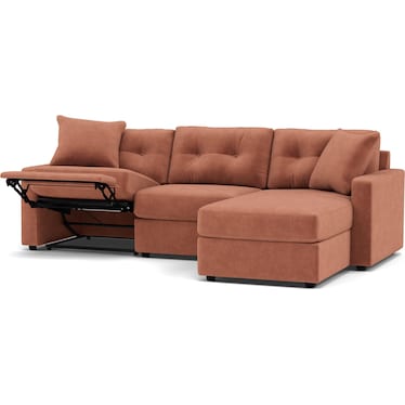 Drew & Jonathan Home Modular One 3-Pc. Wall Saver Power Reclining Chaise Sofa in Cantaloupe