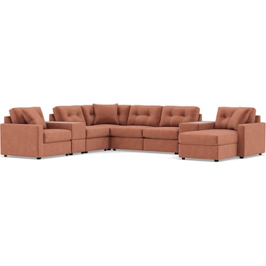 Modular One 8-Pc Chaise Sectional in Cantaloupe