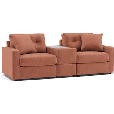 Modular One 3-Pc. Console Loveseat in Cantaloupe