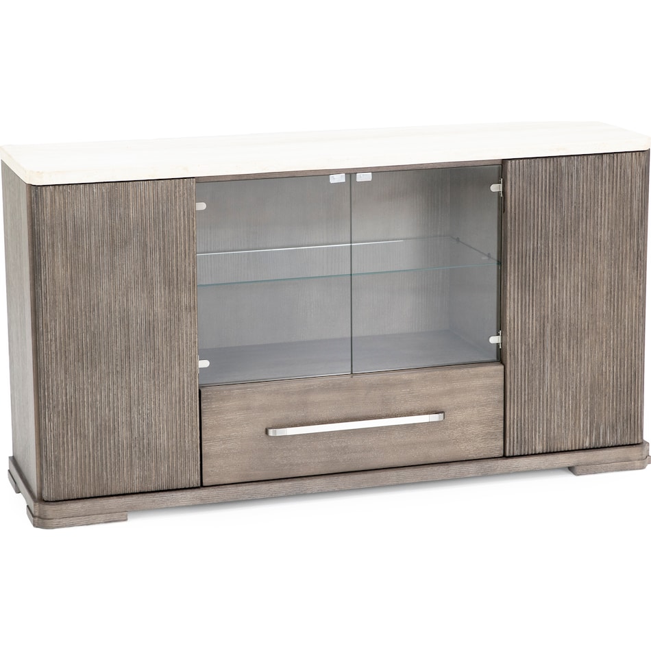 rivr almond frost buffet server sideboard   