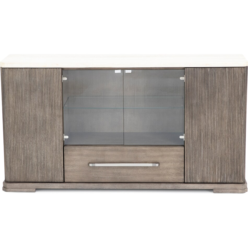 rivr almond frost buffet server sideboard   