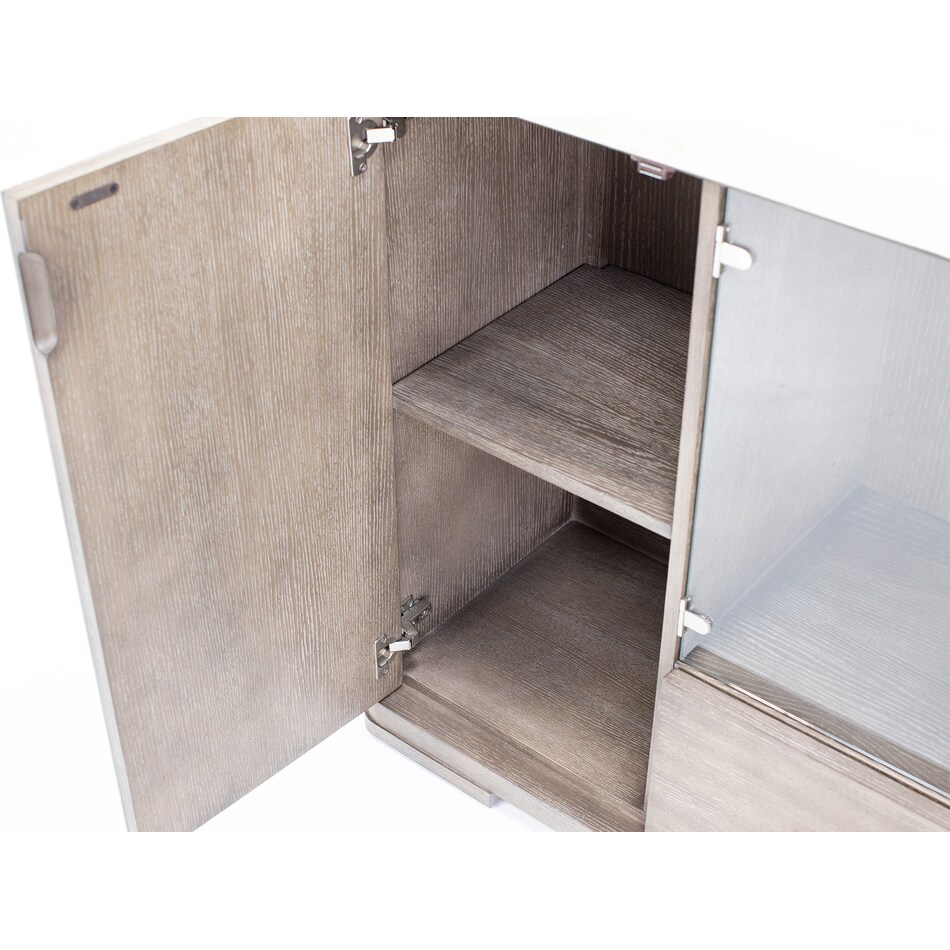 rivr almond frost buffet server sideboard   