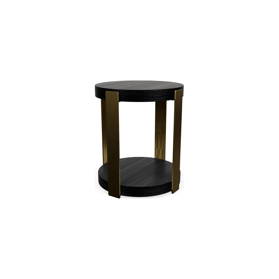 rivr black onyx hue   bronze metal legs chairside table mlr  