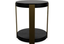 rivr black onyx hue   bronze metal legs chairside table mlr  