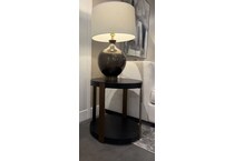 rivr black onyx hue   bronze metal legs end table mlr  