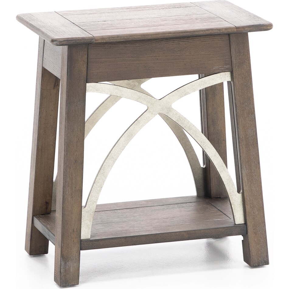 rivr brown chairside table helms  
