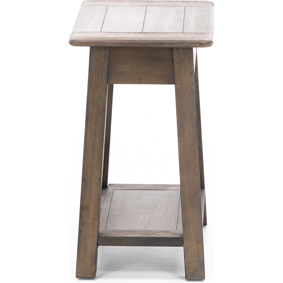 rivr brown chairside table helms  