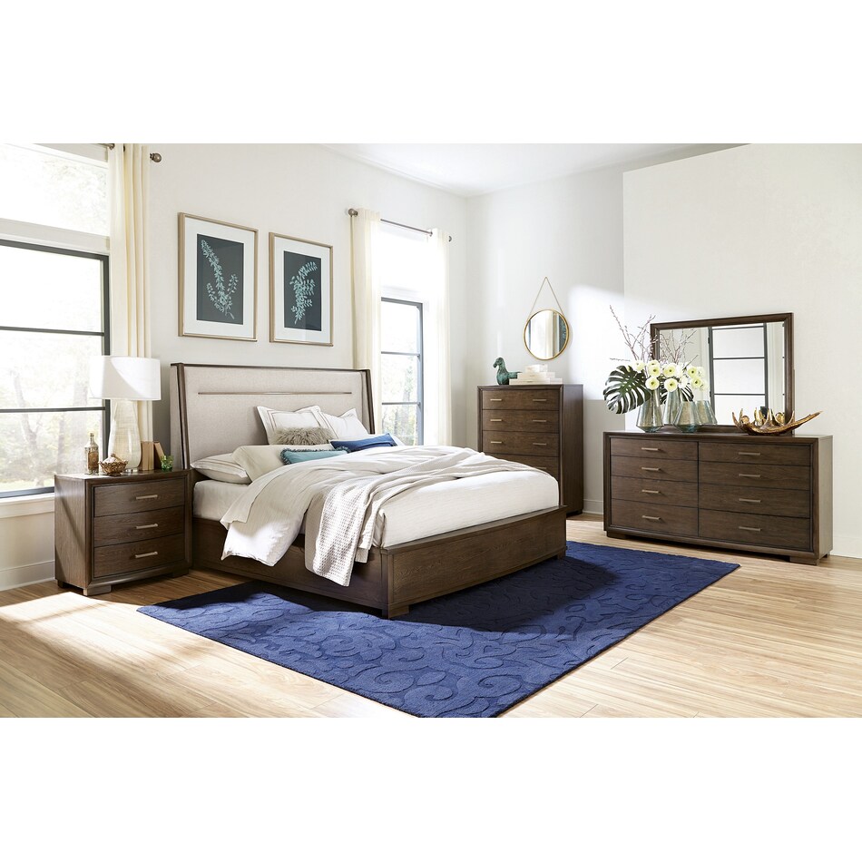 rivr brown queen bed package q  