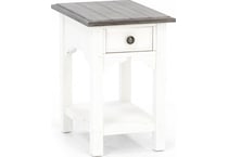 rivr distressed chairside table   