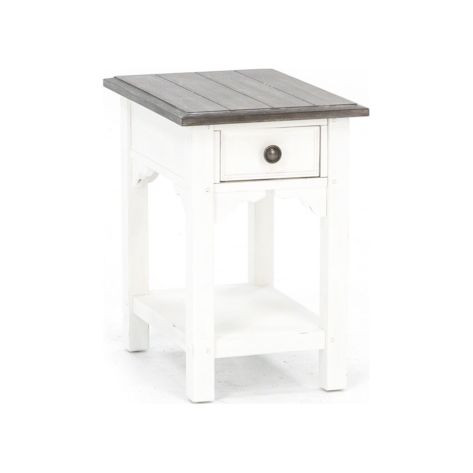rivr distressed chairside table   