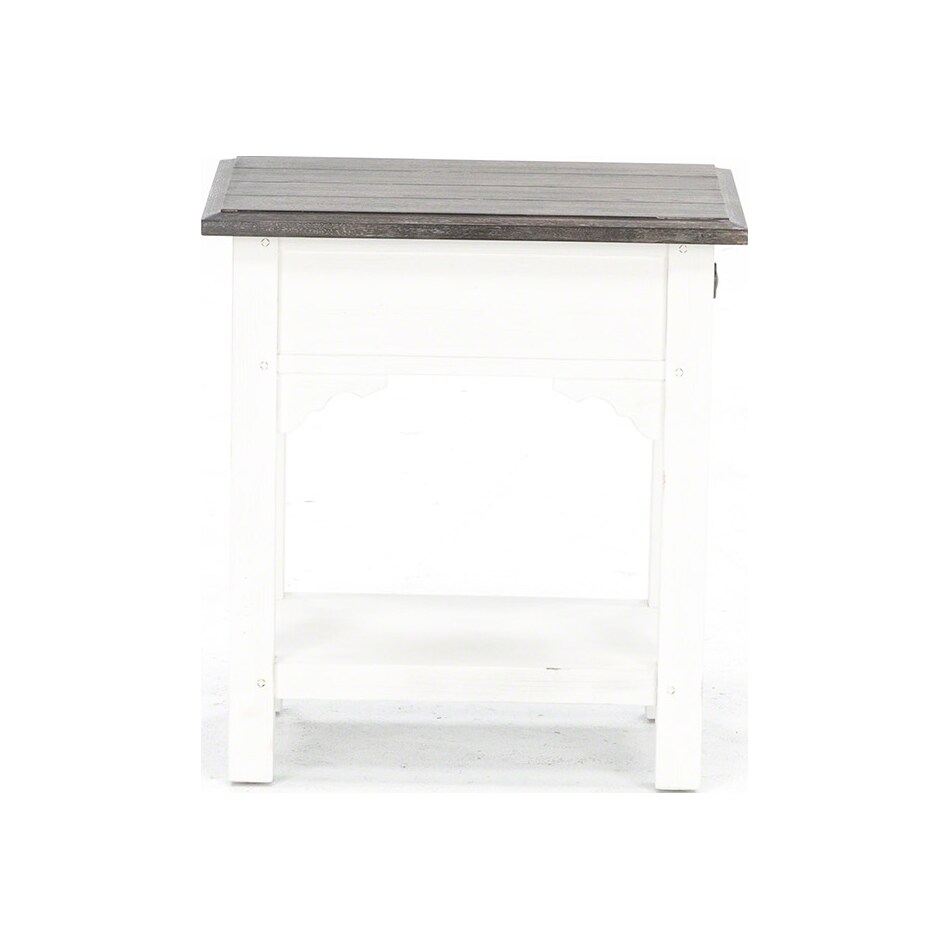 rivr distressed chairside table   