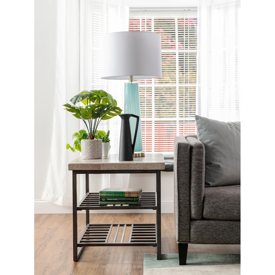 rivr grey end table lifestyle image   