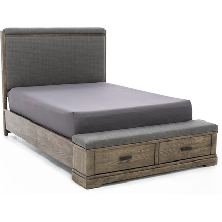 Milton King Storage Bed with Upholstered Headboard