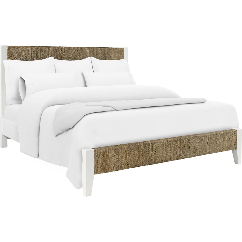 rivr natural & white   water hyacinth queen bed package wqp  