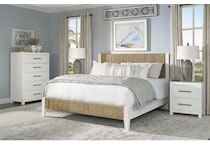 rivr natural & white   water hyacinth queen bed package wqp  