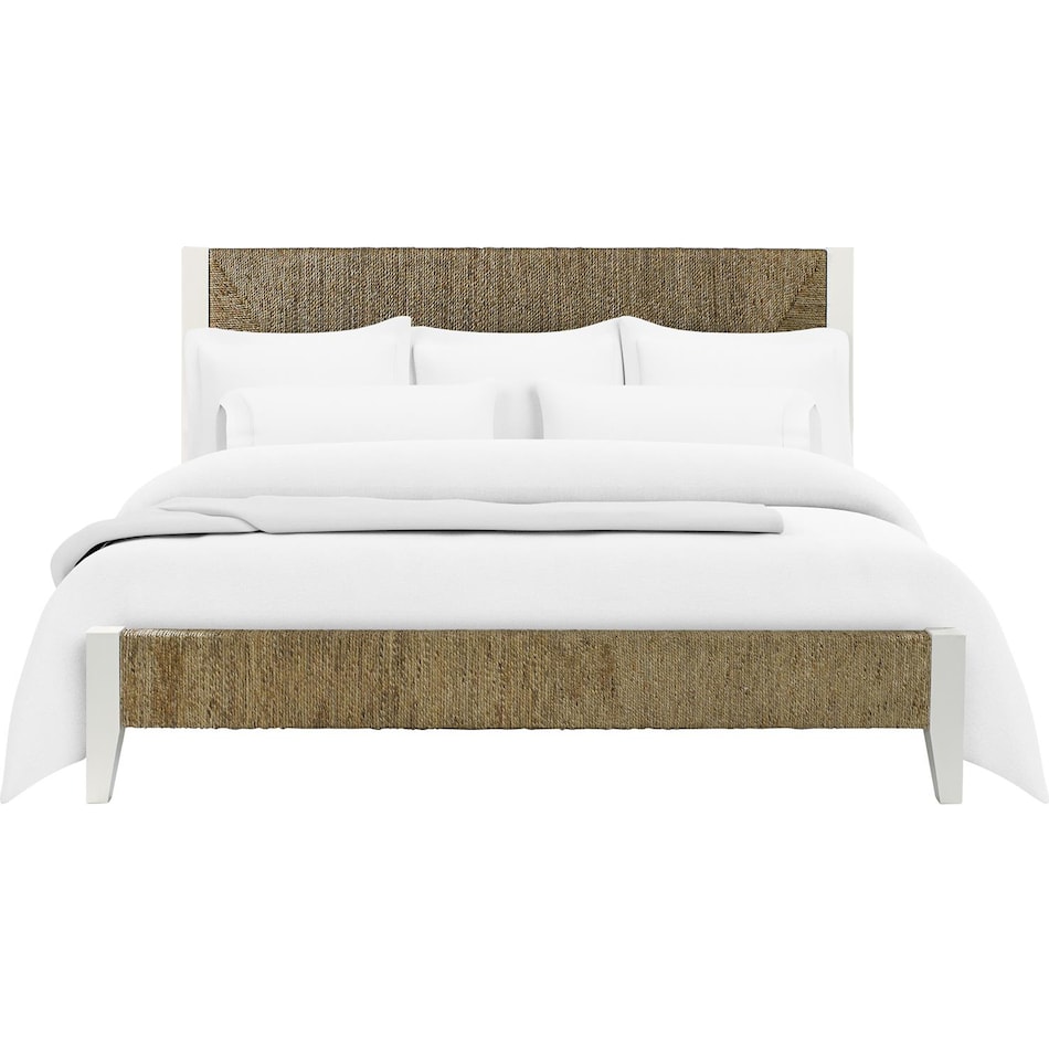 rivr natural & white   water hyacinth queen bed package wqp  