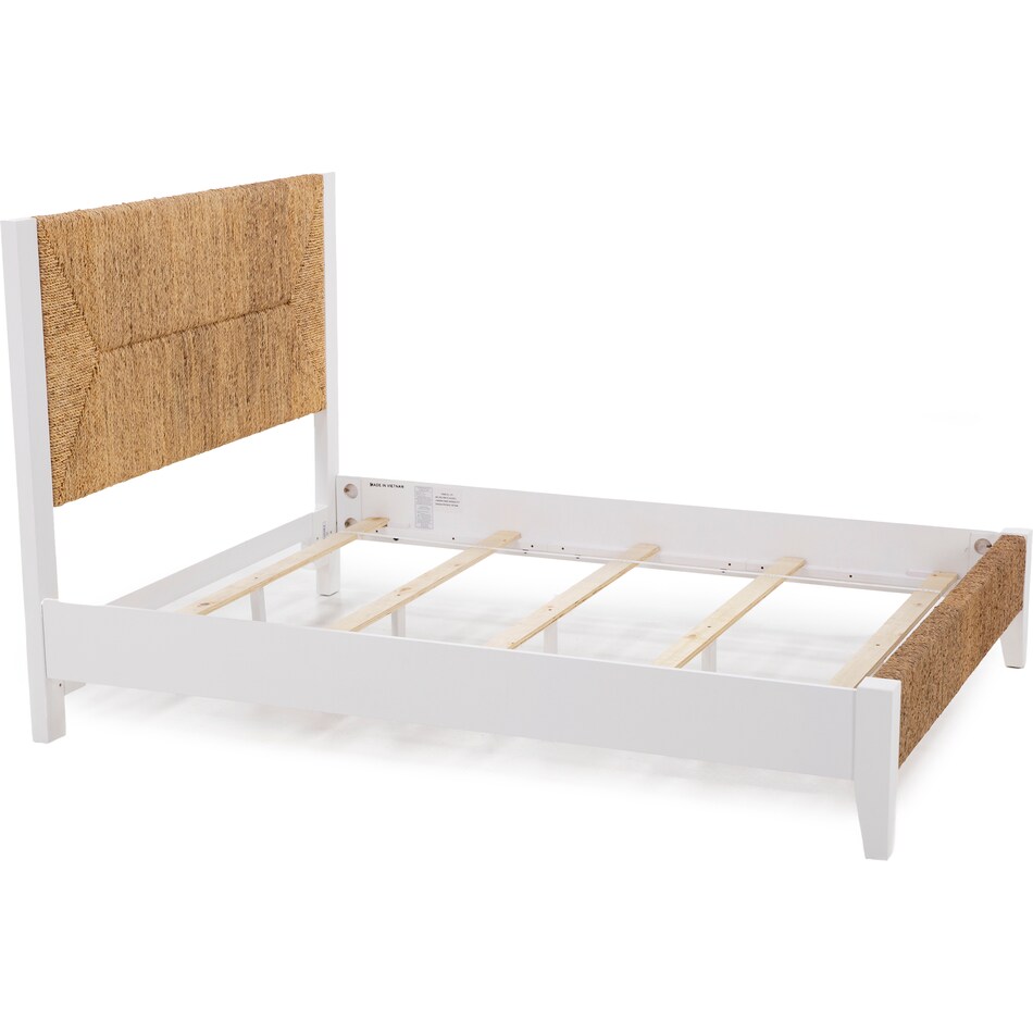 rivr natural & white   water hyacinth queen bed package wqp  