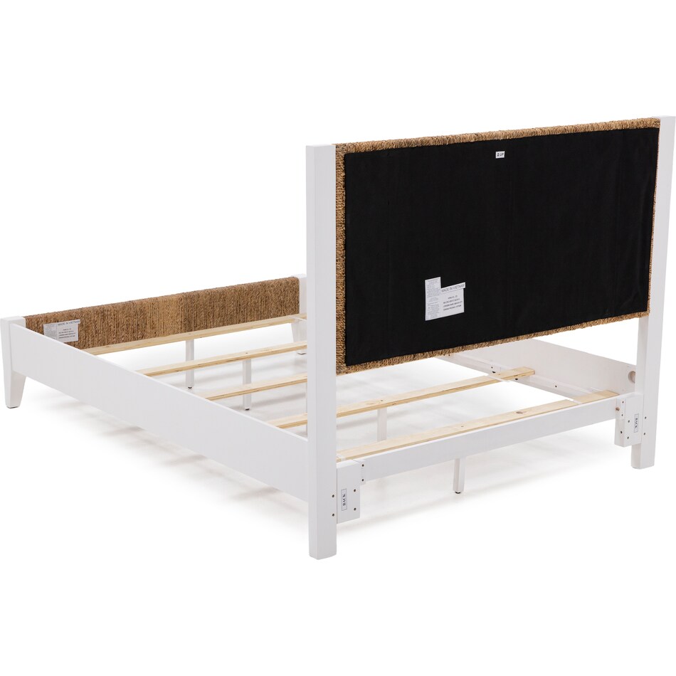 rivr natural & white   water hyacinth queen bed package wqp  