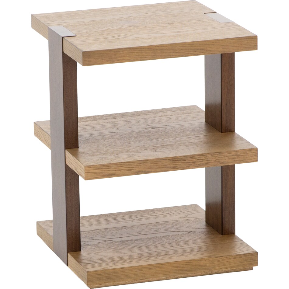 rivr pale oak & rich walnut chairside table trt  