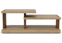 rivr pale oak & rich walnut cocktail table trt  