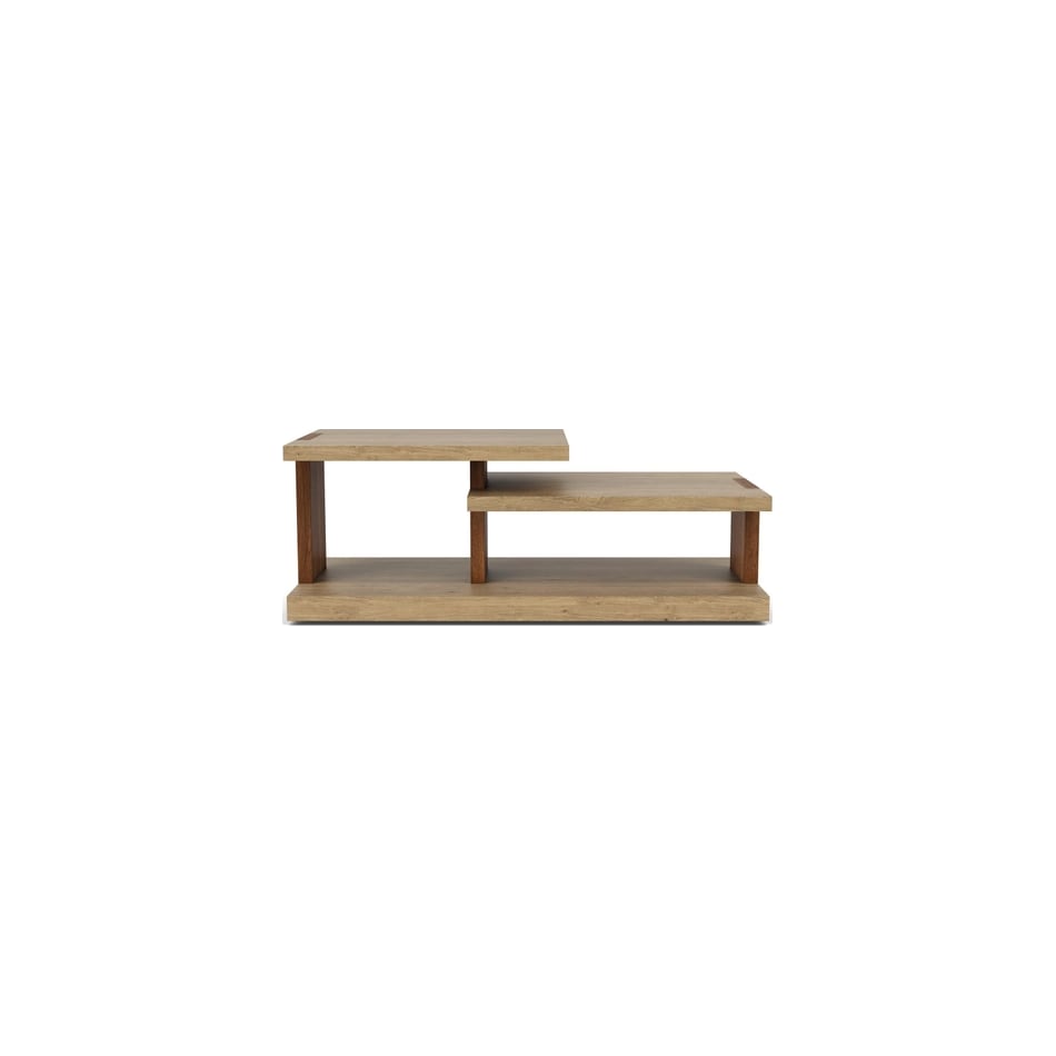 rivr pale oak & rich walnut cocktail table trt  