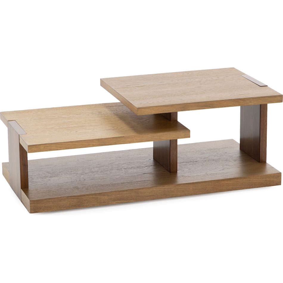 rivr pale oak & rich walnut cocktail table trt  