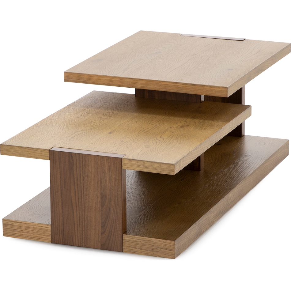 rivr pale oak & rich walnut cocktail table trt  