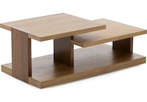 rivr pale oak & rich walnut cocktail table trt  