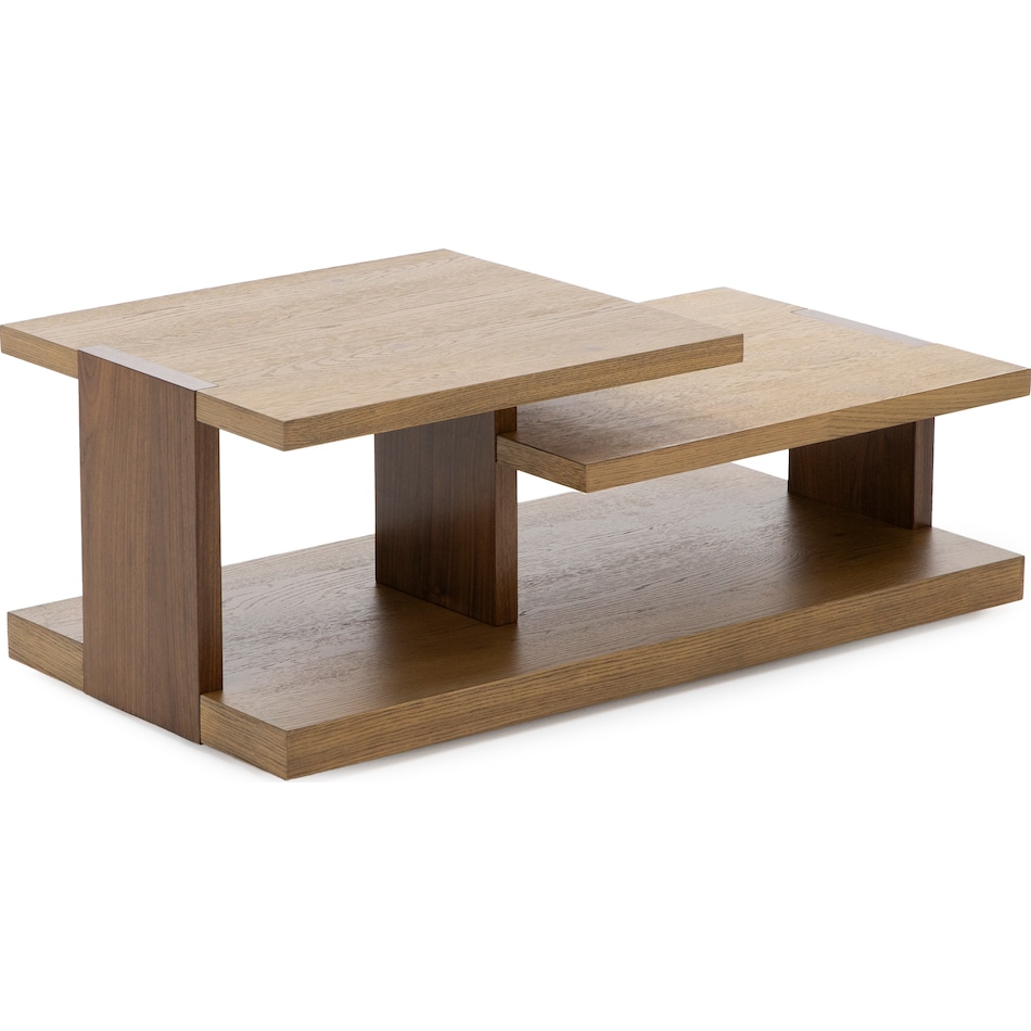rivr pale oak & rich walnut cocktail table trt  