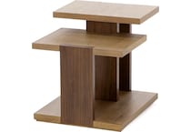 rivr pale oak & rich walnut end table trt  
