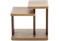 rivr pale oak & rich walnut end table trt  