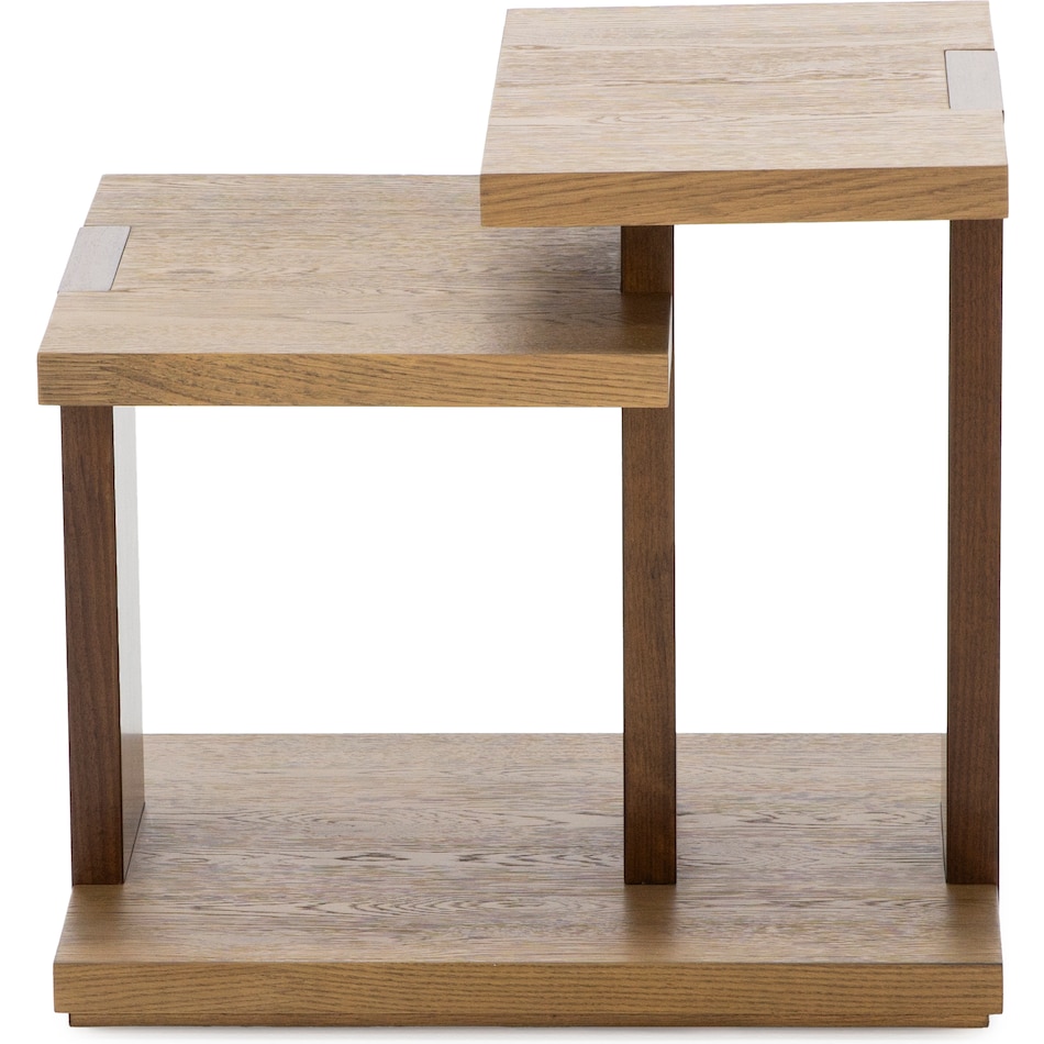 rivr pale oak & rich walnut end table trt  