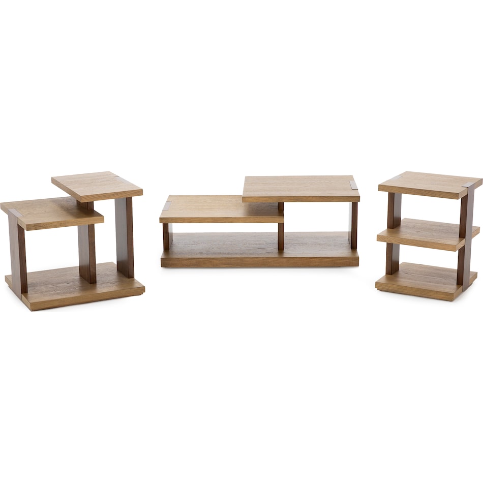 rivr pale oak & rich walnut end table trt  