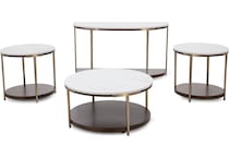 rivr smoked cherry white stone top end table eme  