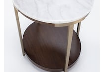 rivr smoked cherry white stone top end table eme  