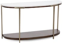 rivr smoked cherry white stone top sofa table eme  