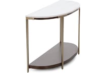 rivr smoked cherry white stone top sofa table eme  