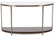 rivr smoked cherry white stone top sofa table eme  