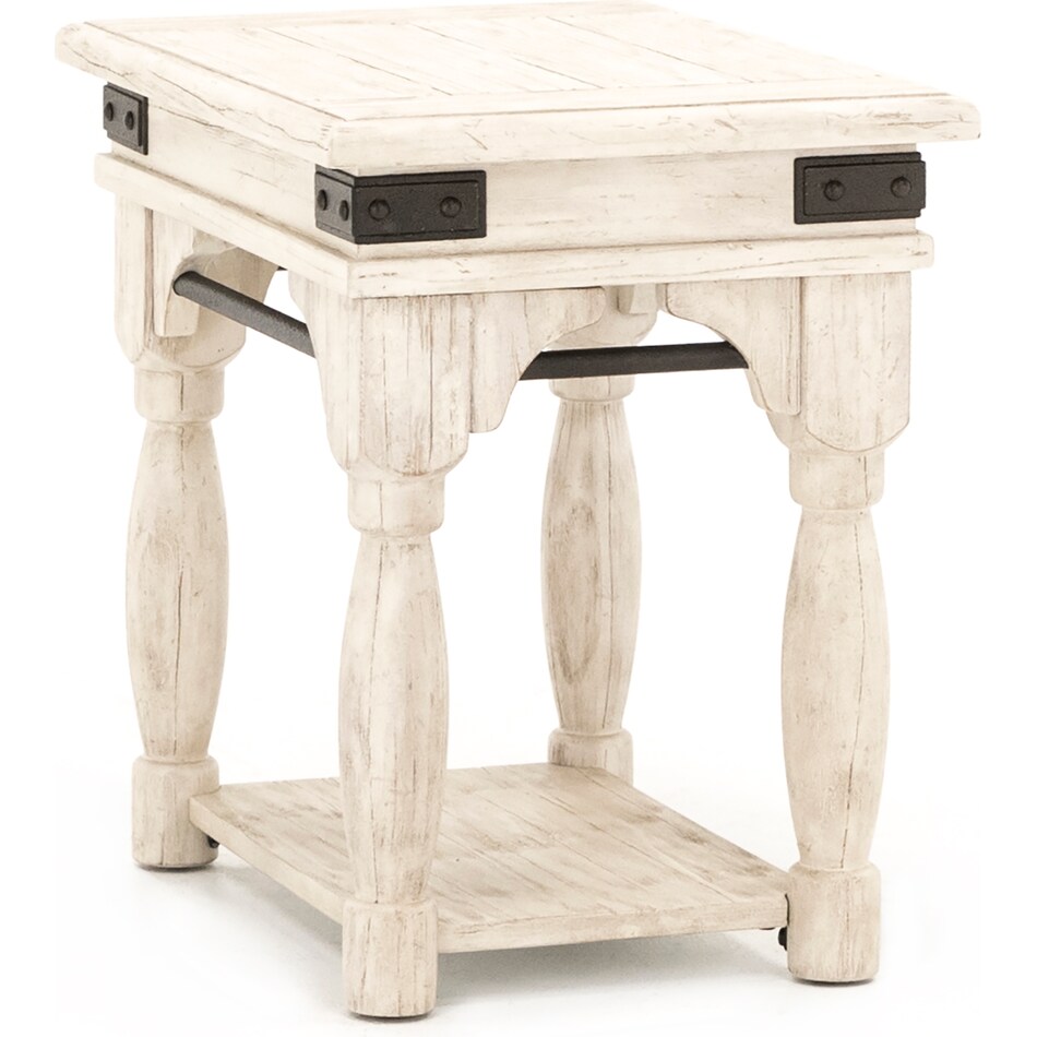 rivr white end table   