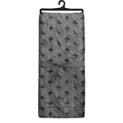 Charcoal Diamond Texture Faux Rabbit Fur Throw 48"W x 60"L