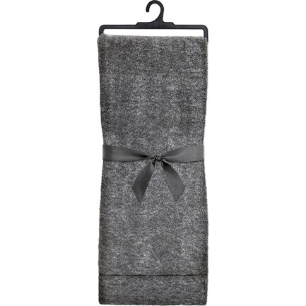 Charcoal Frosted Faux Fur Throw 48"W x 60"L