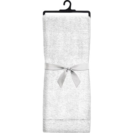 Light Grey Frosted Faux Fur Throw 48"W x 60"L